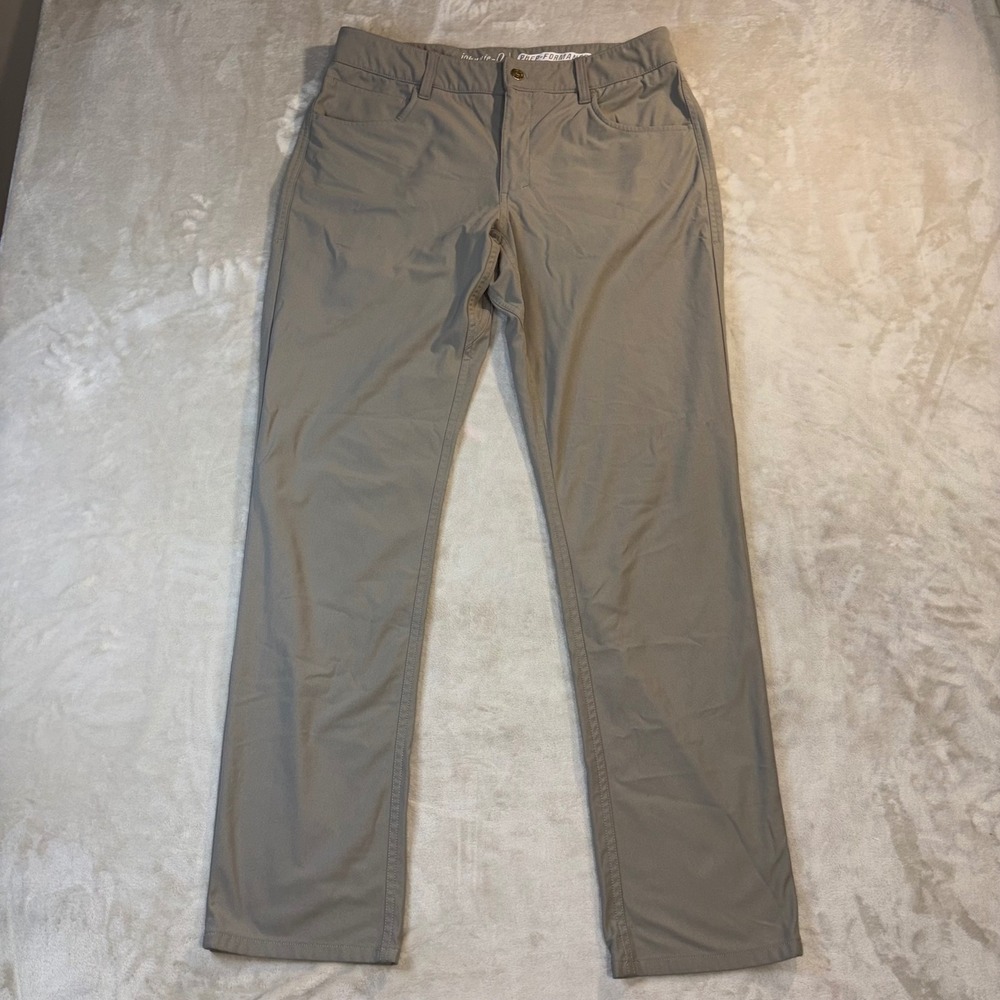 Johnnie-O Prep-Formance Mens 33x32 Khaki Tan 5-Pocket Straight Leg Golf Pants